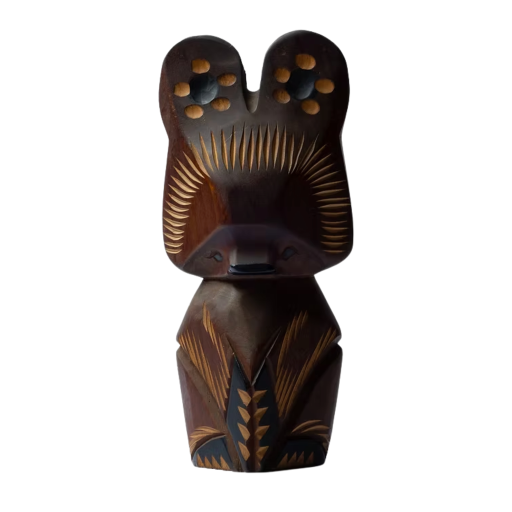 Wood Carving Bear Figurine