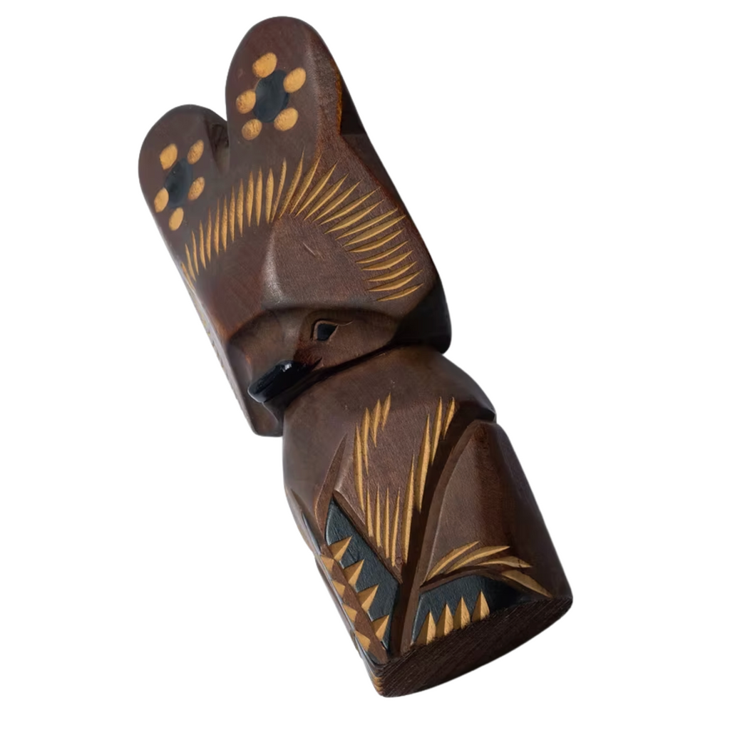 Wood Carving Bear Figurine