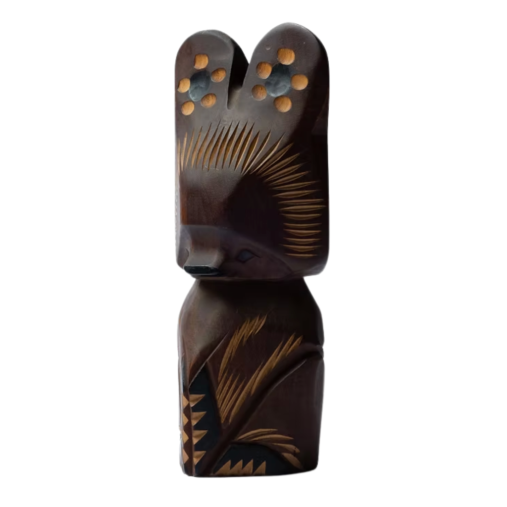 Wood Carving Bear Figurine