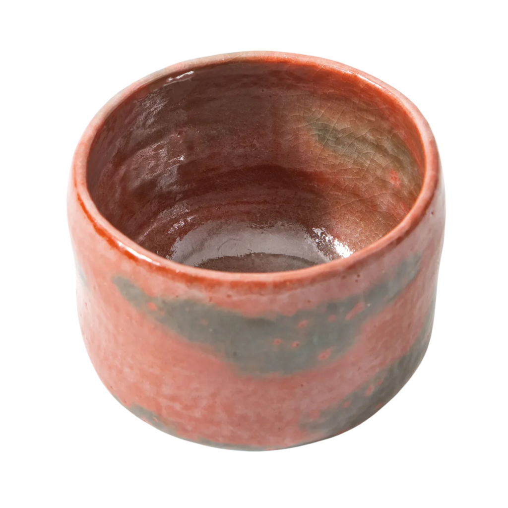 Sonyu Hanaikada Style Red Raku Matcha Bowl