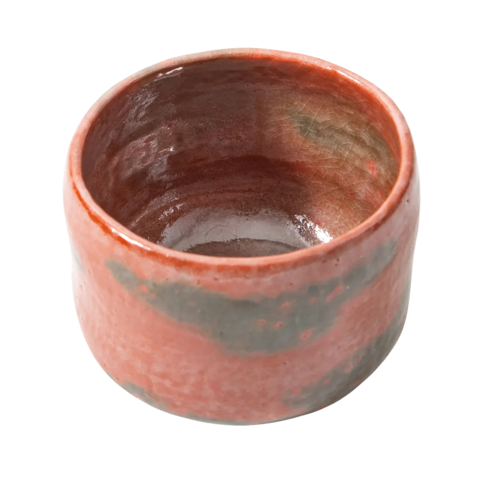 Sonyu Hanaikada Style Red Raku Matcha Bowl